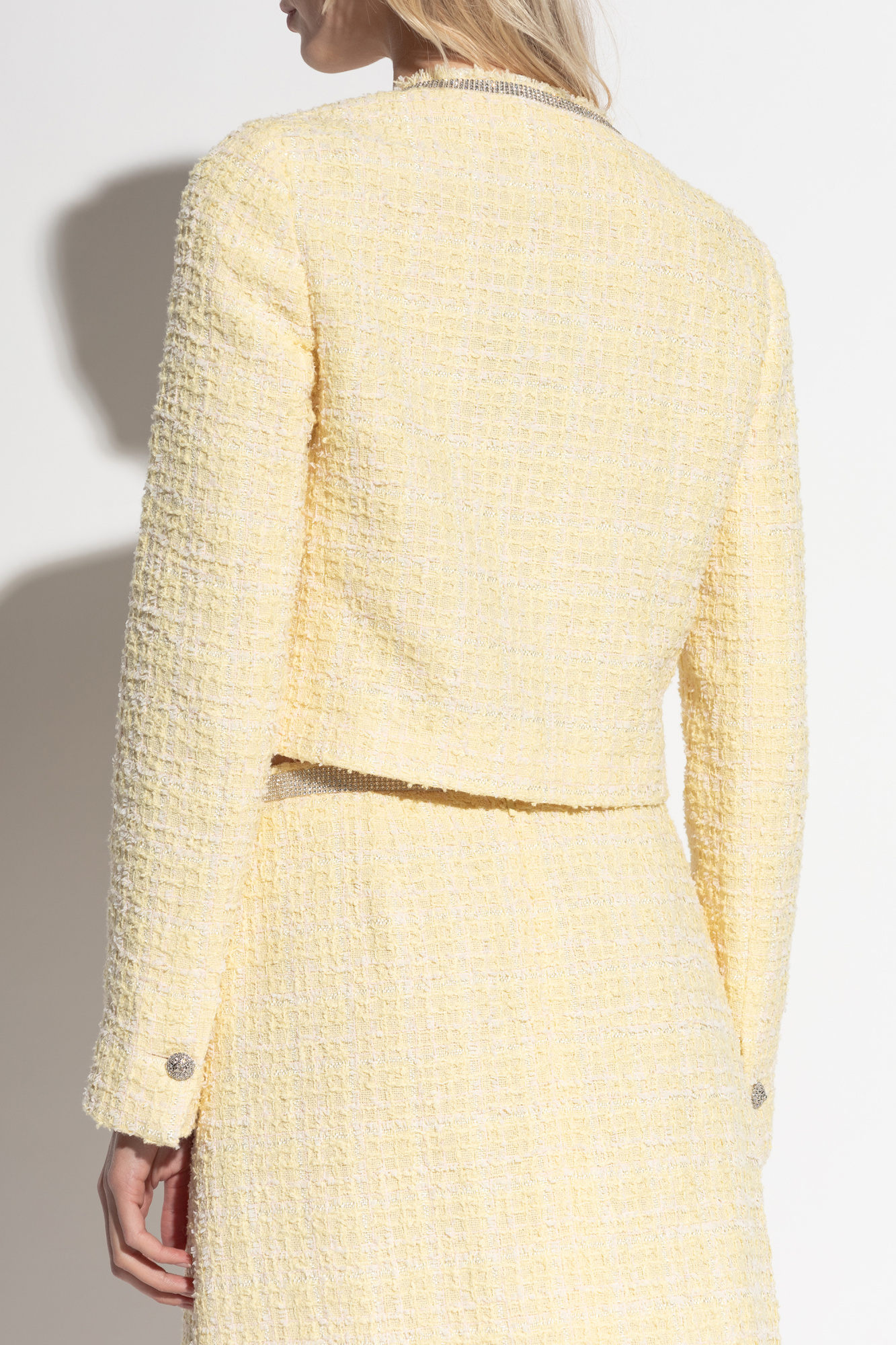 【関税＆送料込み】Versace Tweed Jacket Double-breasted bouclé tweed jacket in pink - Versace